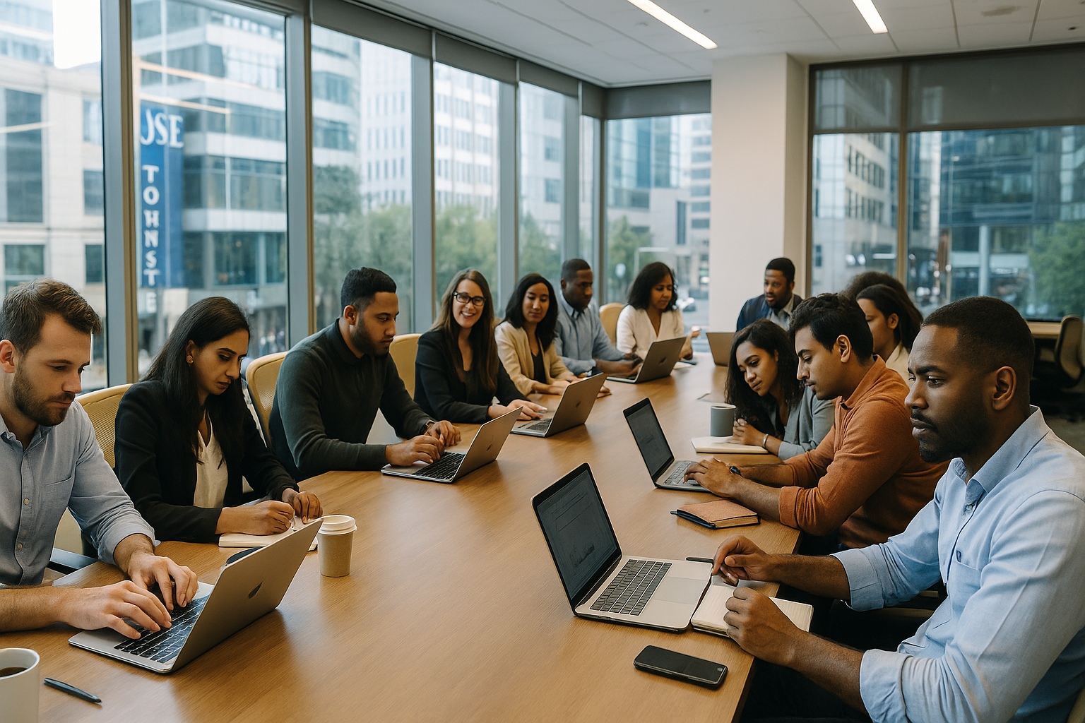 Business team working with Marzi Investments as their growth partner